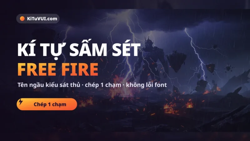 Kí tự sấm sét Free Fire cho tên ngầu sát thủ không lỗi font