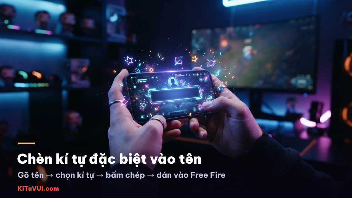 Chèn kí tự đặc biệt vào tên Free Fire trên điện thoại